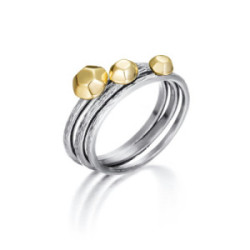 Anillo CELESTIAL de Plata. Baño Oro 18k