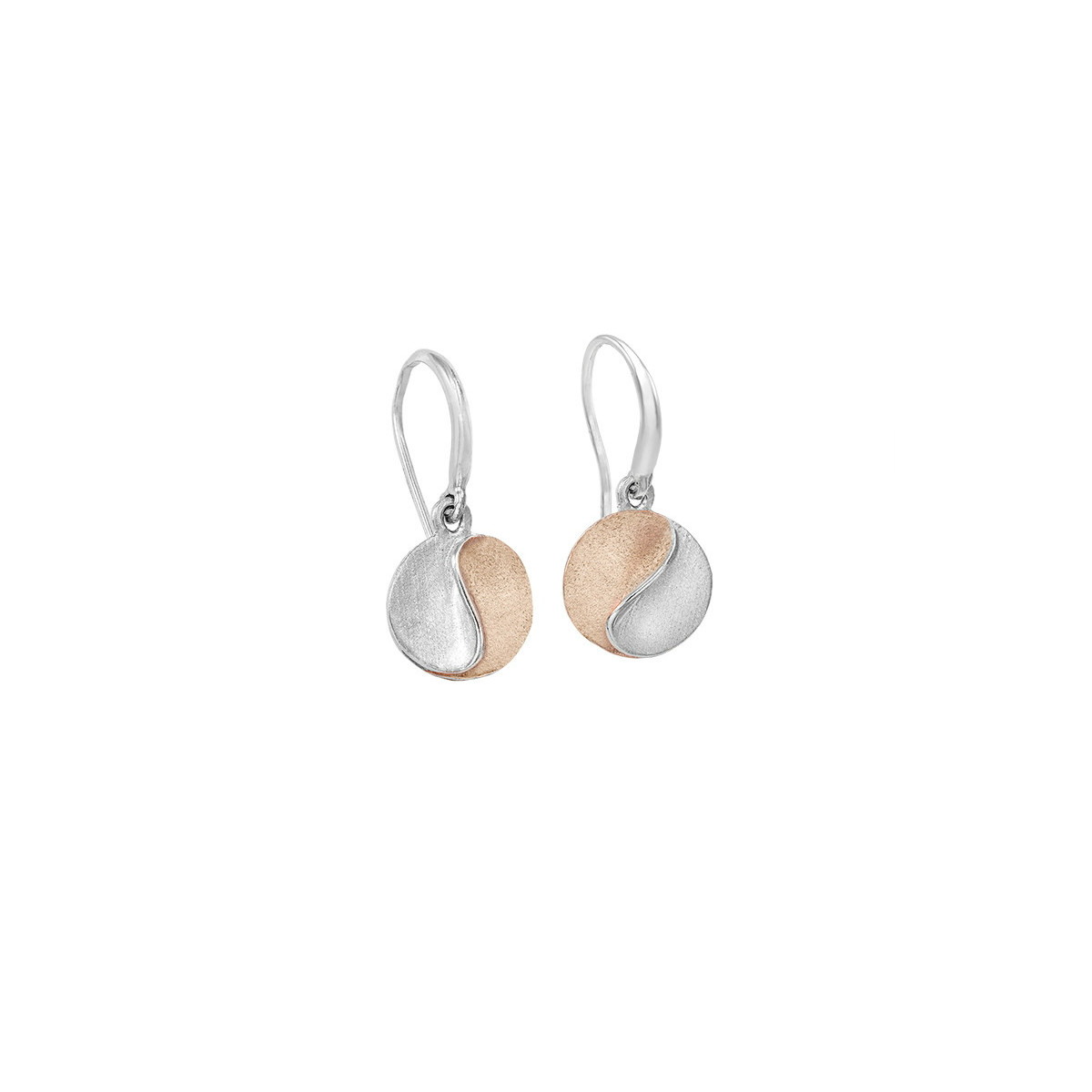 SUN Earrings in Silver. 18k rose Gold Vermeil