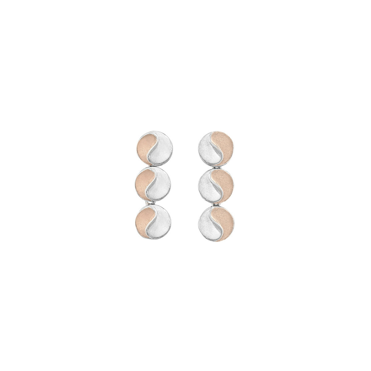 SUN Earrings in Silver. 18k rose Gold Vermeil