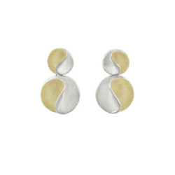 Pendientes SUN de Plata. Baño Oro 18k