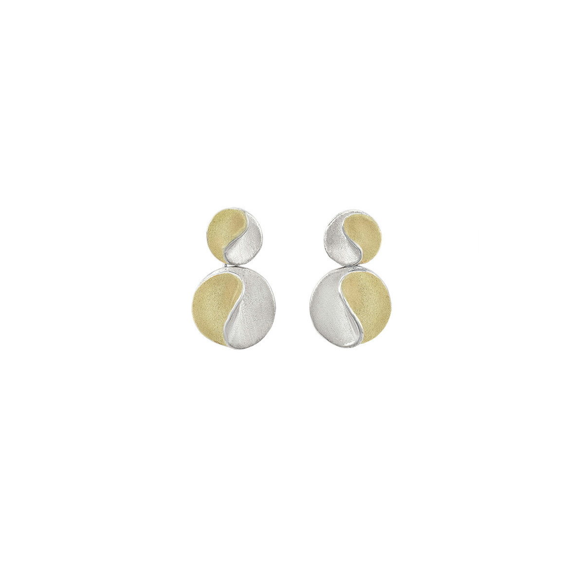 Pendientes SUN de Plata. Baño Oro 18k