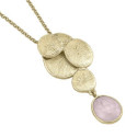 LILY Pendant in Silver with Rose Quartz. 18k Gold Vermeil