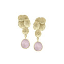 LILY Earrings in Silver with Rose Quartz. 18k Gold Vermeil