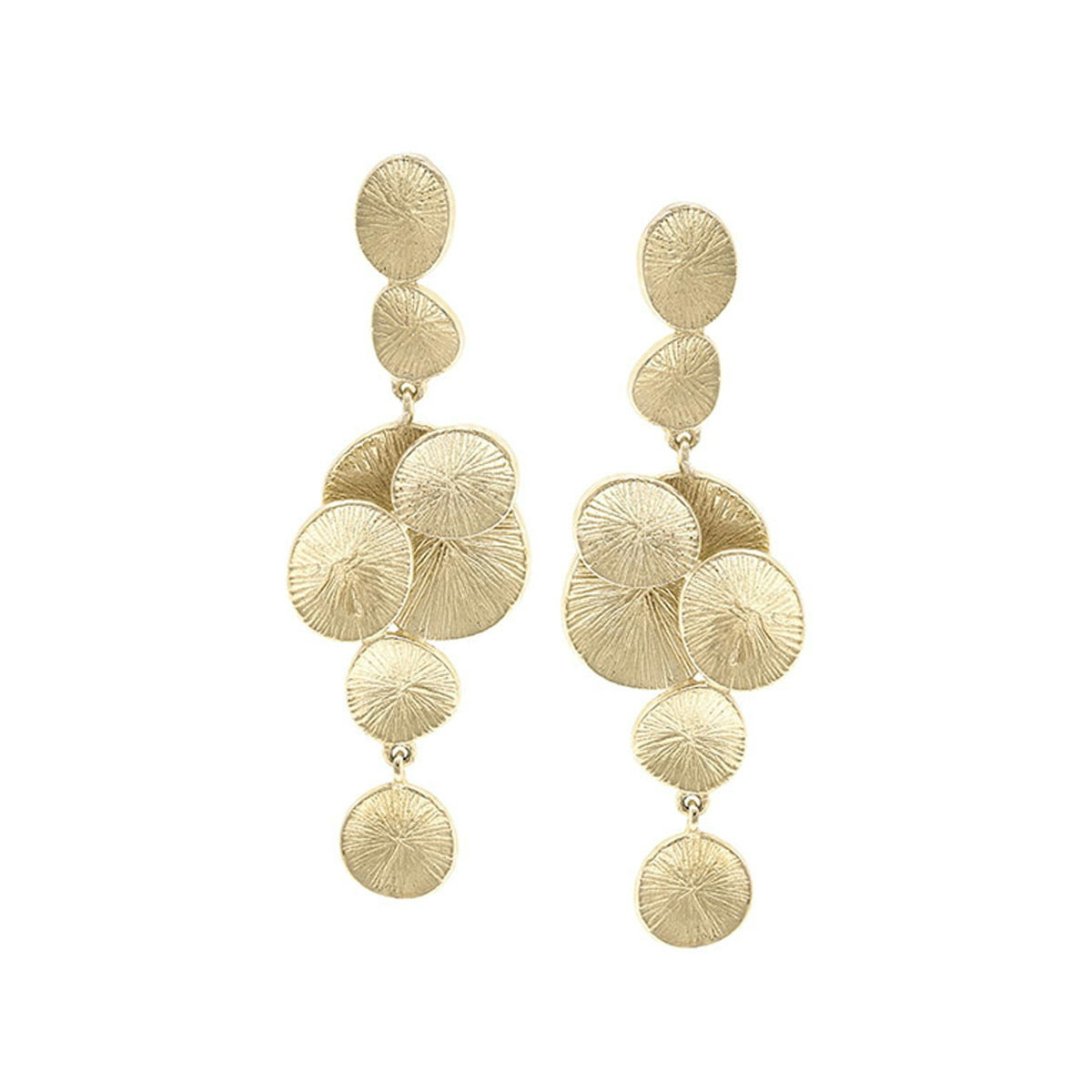 Pendientes LILY de Plata. Baño de Oro 18k