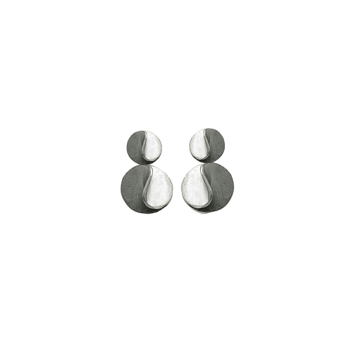 SUN Earrings in Silver.  Black Ruthenium