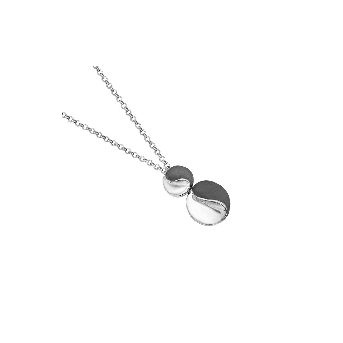 SUN Necklace in Silver.  Black Ruthenium