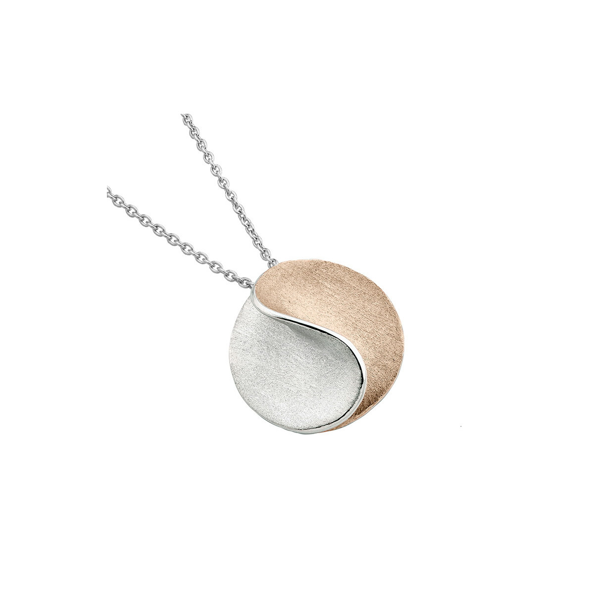 SUN Necklace in Silver. 18k rose Gold Vermeil