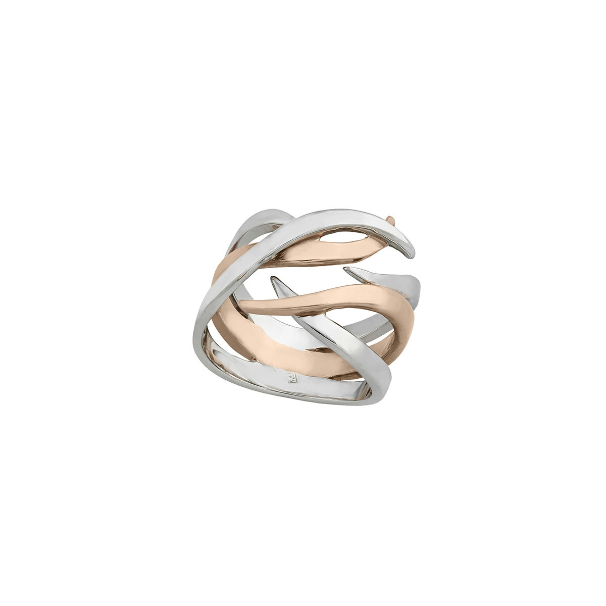 Anillo  ROOTS de Plata. Baño de Oro 18k