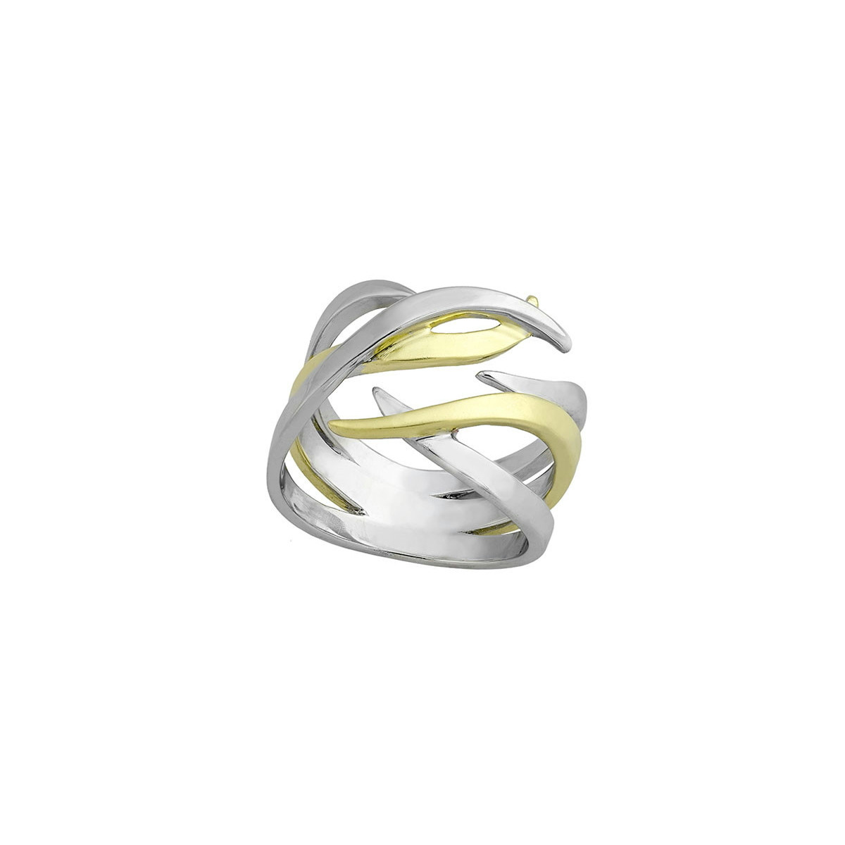 Anillo  ROOTS de Plata. Baño de Oro 18k