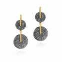 Pendientes KYMBAL de Plata. Baño de Oro 18k y Rutenio Negro