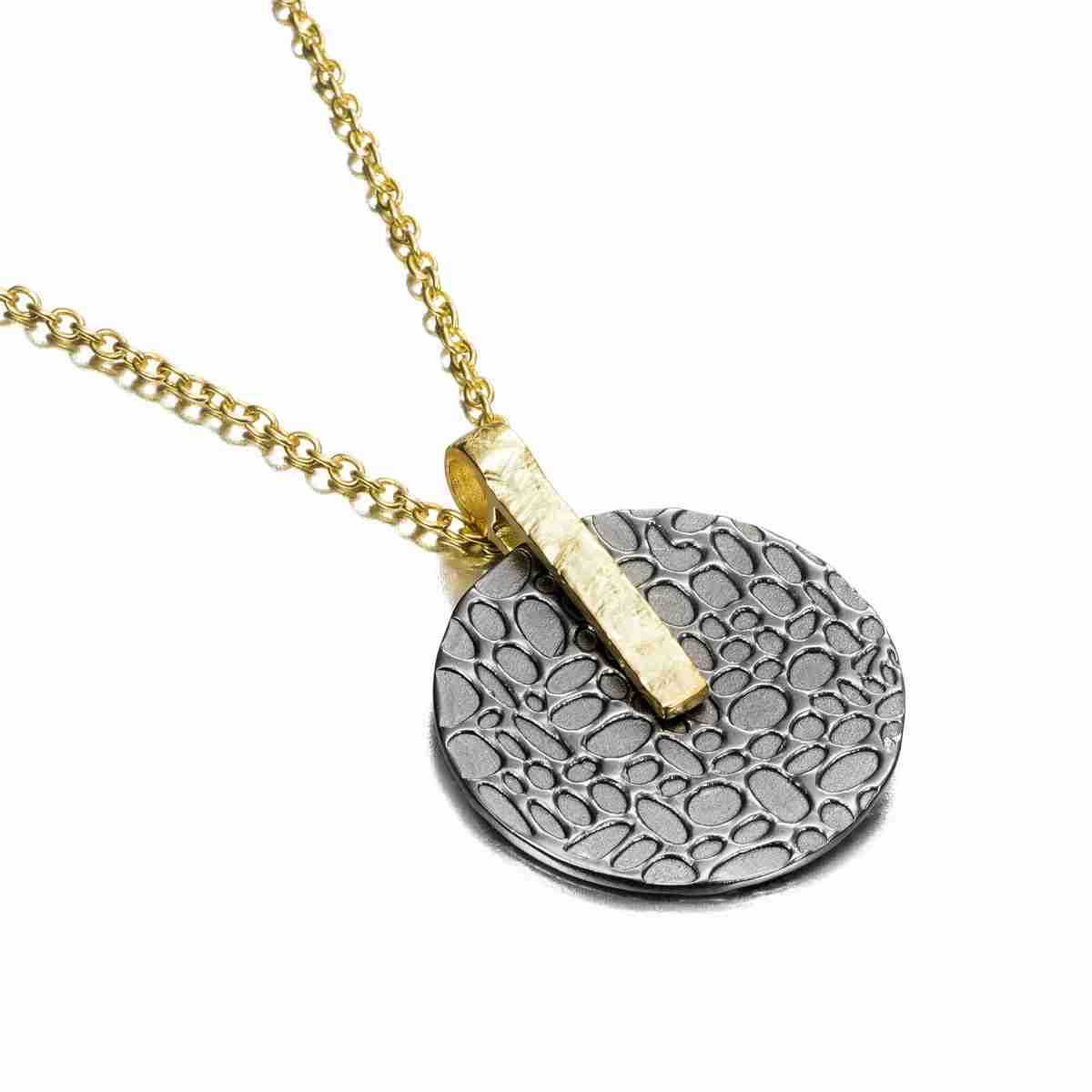 KYMBAL Pendant in Silver. Black Ruthenium and 18k Gold Vermeil