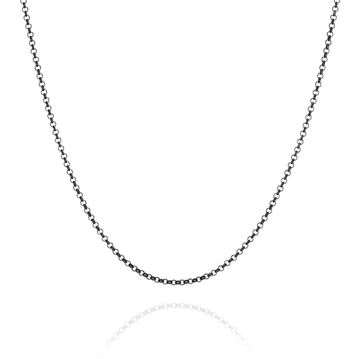 Chain in Silver 45 cm. Black Ruthenium