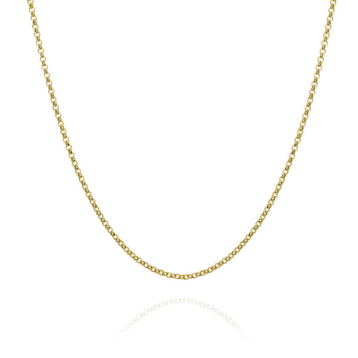 Chain in Silver 45 cm. 18 k Gold
