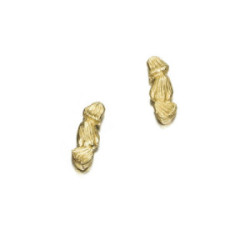 Pendientes NUGGETS de Plata. Baño de Oro 18k