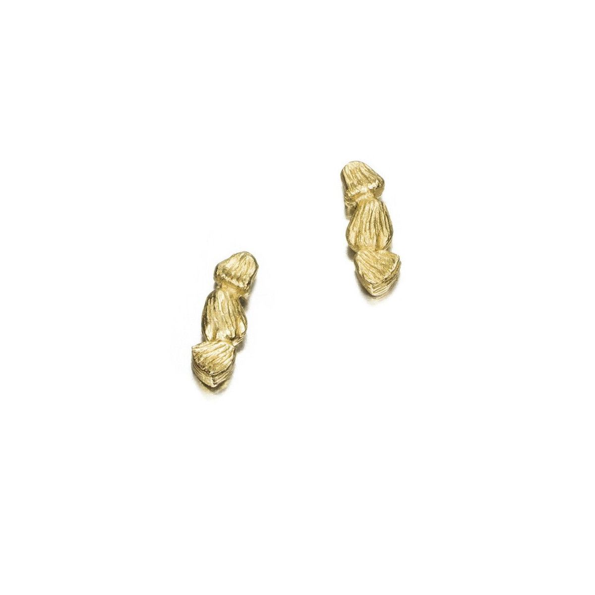 Pendientes NUGGETS de Plata. Baño de Oro 18k