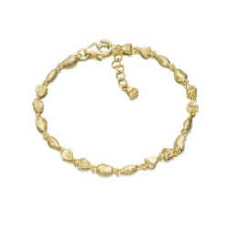 Pulsera NUGGETS de Plata. Baño de Oro 18k