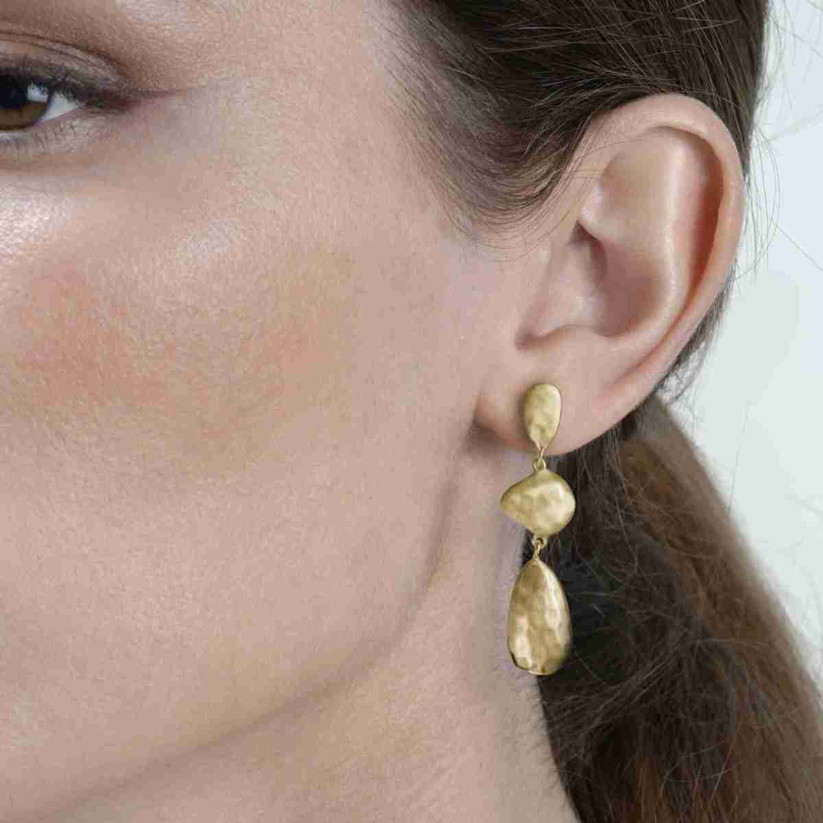 Pendientes ESSENTIAL de Plata.  Baño de Oro 18k