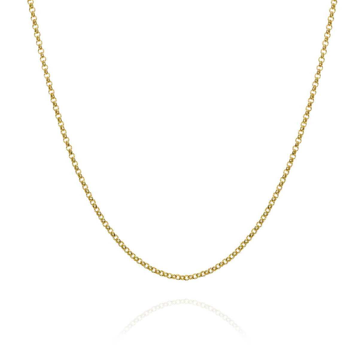 Chain in Silver 40 cm. 18 k Gold