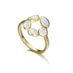 Anillo MORNING de Plata.  Baño de Oro 18k