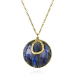 Collar LUNA de Plata. Baño de Oro 18k