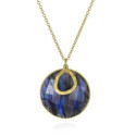 Collar LUNA de Plata. Baño de Oro 18k
