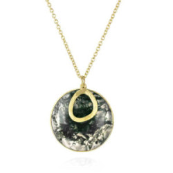 Collar LUNA de Plata. Baño de Oro 18k