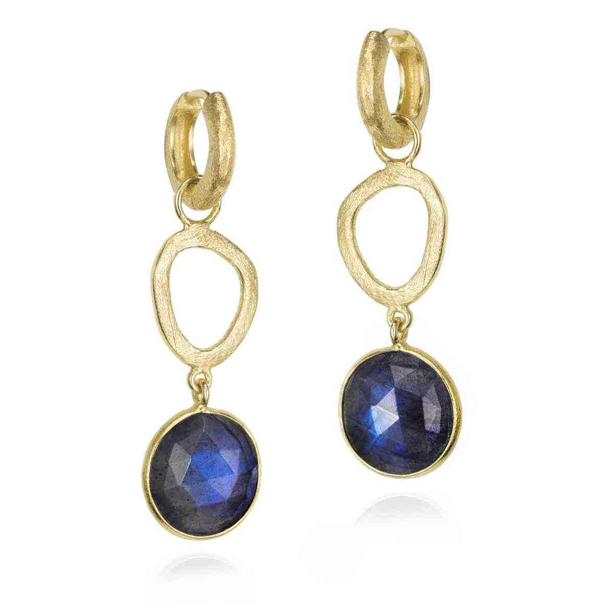 Pendientes LUNA de Plata. Baño de Oro 18k