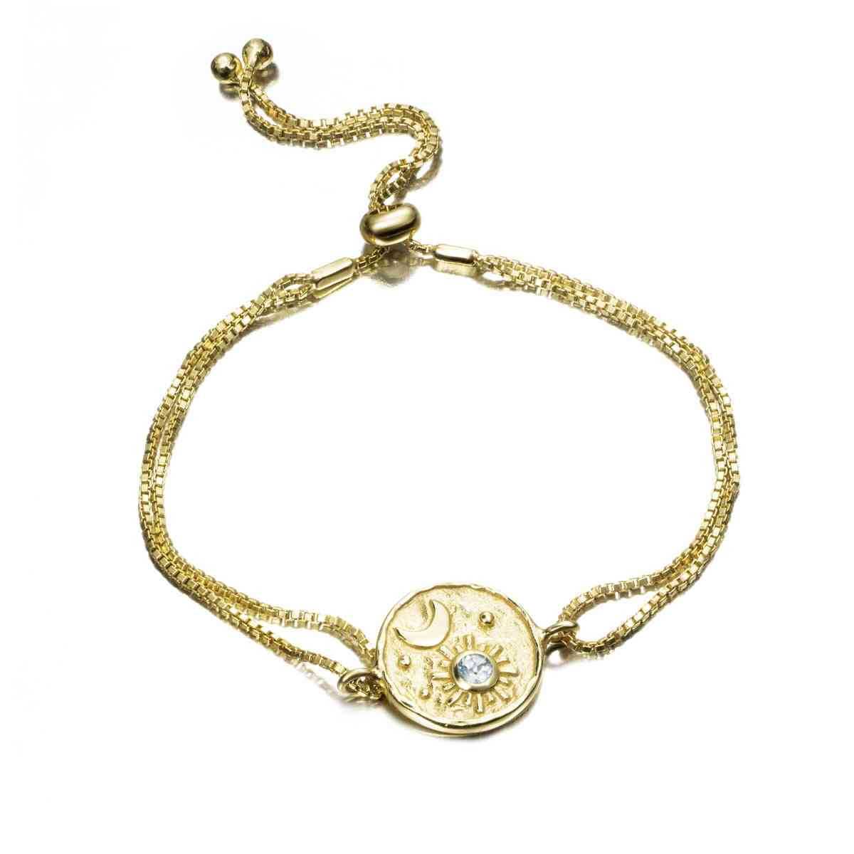 Pulsera LUNA de Plata. Baño de Oro 18k