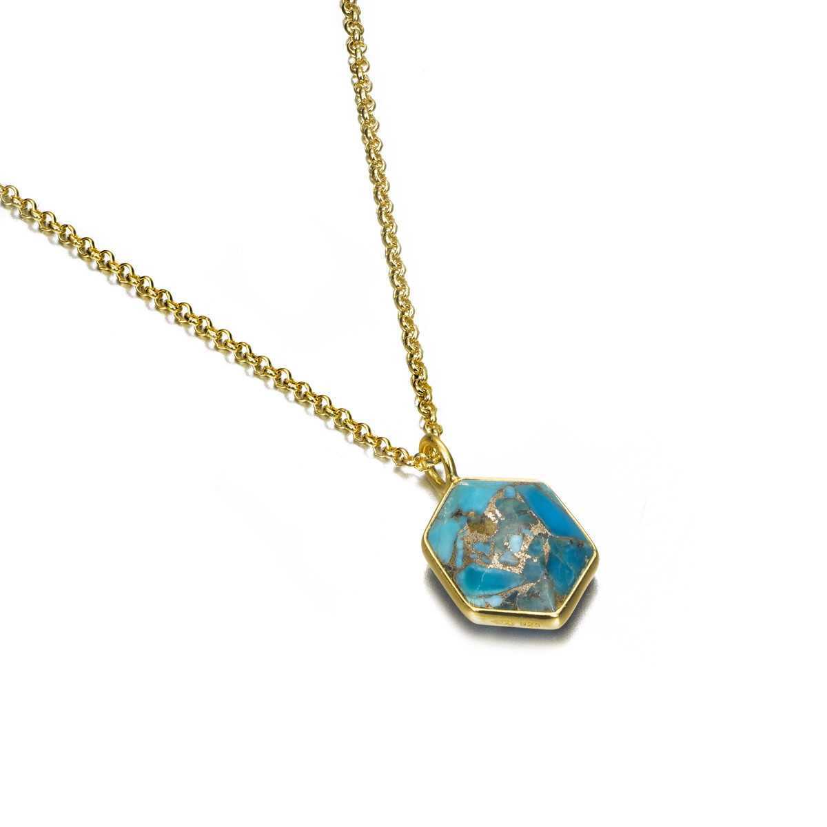 GEO Pendant in Silver.  18k Gold Vermeil