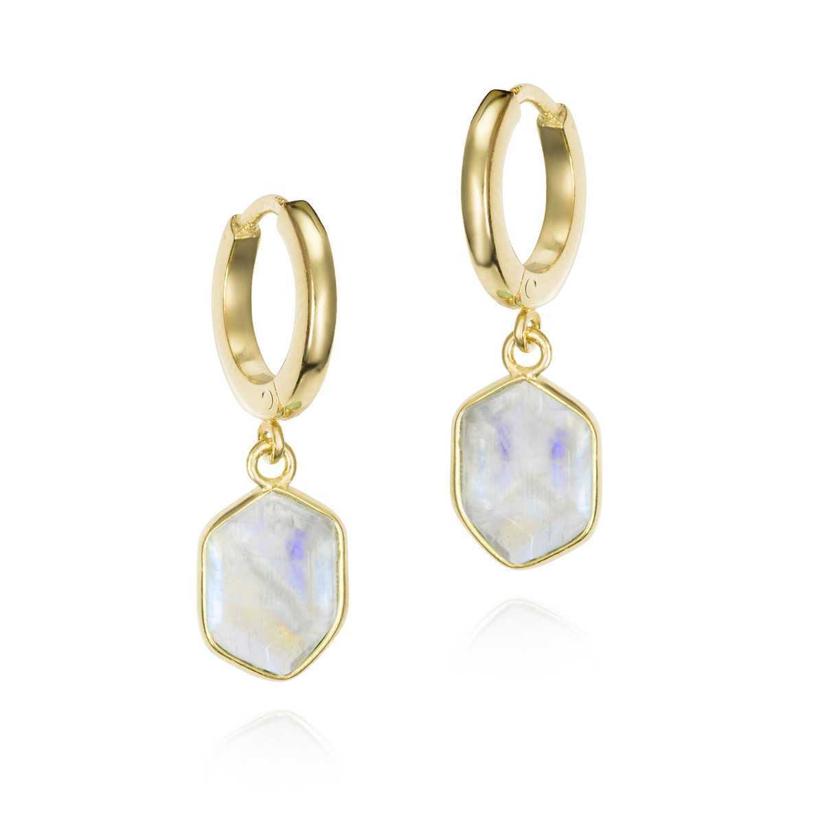 Pendientes GEO de Plata. Baño de Oro 18k