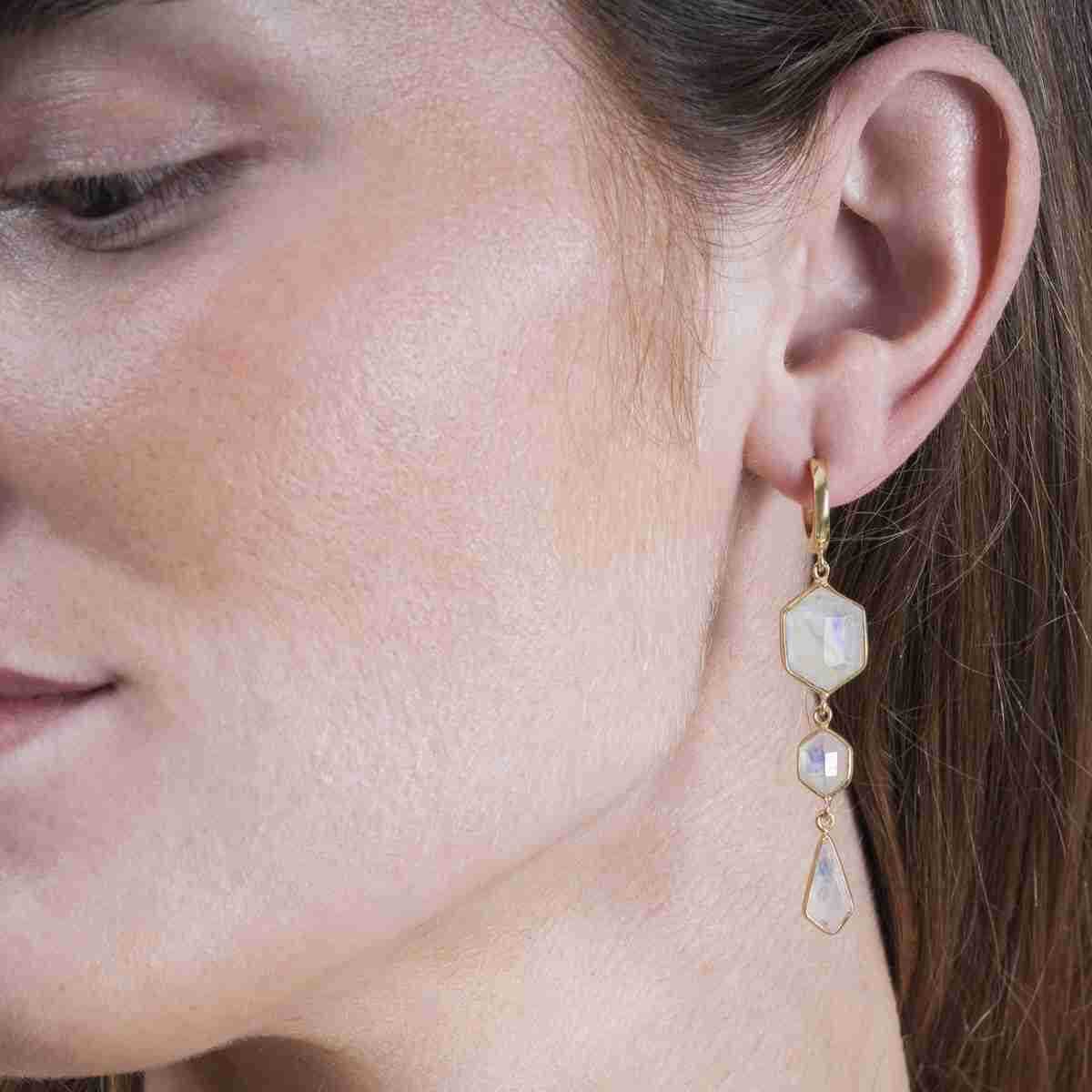 GEO Earrings in Silver. 18k Gold Vermeil