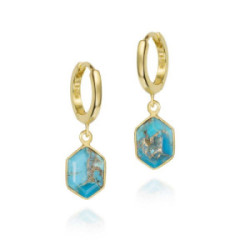 Pendientes GEO de Plata. Baño de Oro 18k