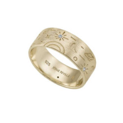 Anillo PLANETARIUM de Plata.  Baño de oro 18 k