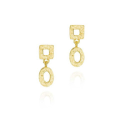 Earrings  DROP in Silver. 18 k Gold vermeil