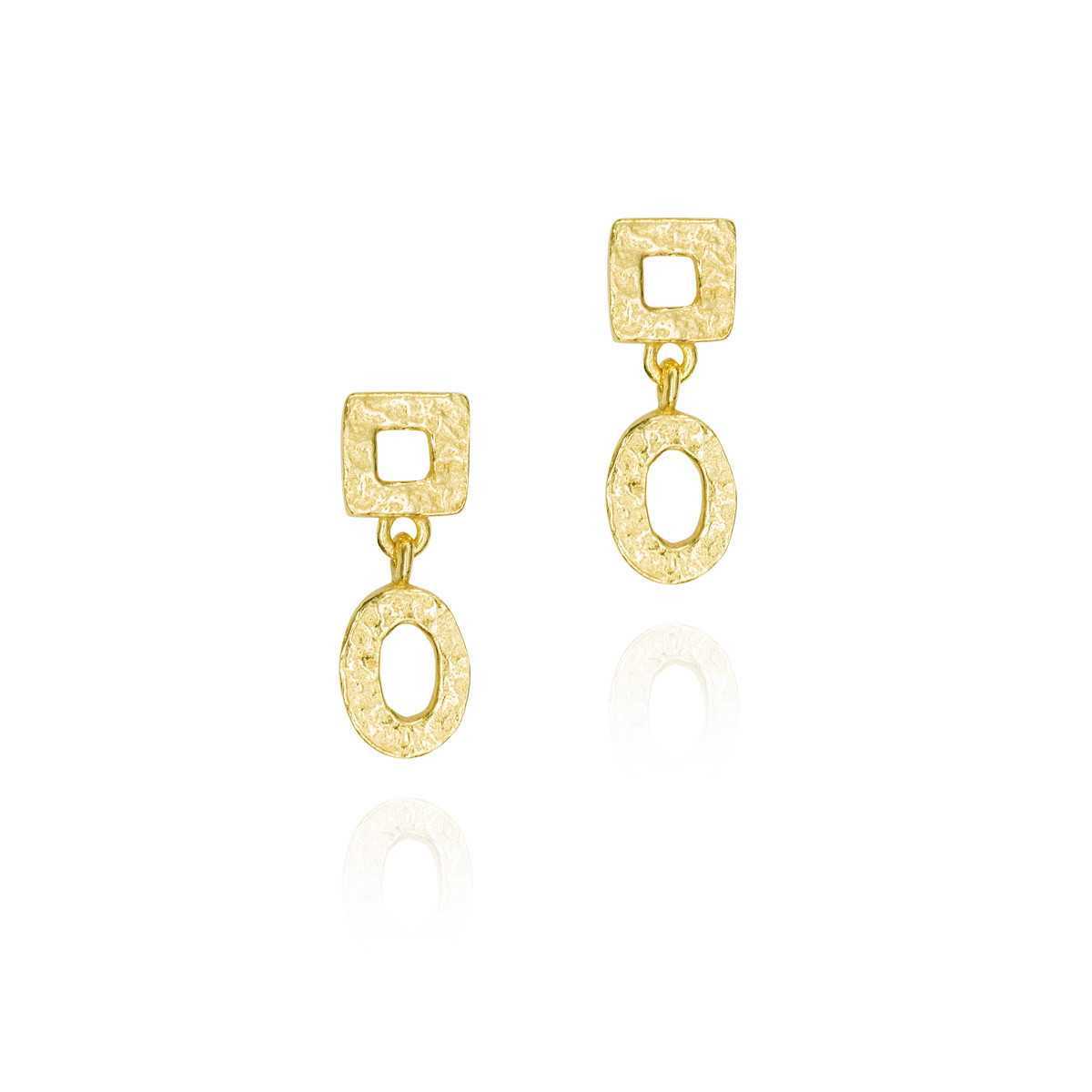 Earrings  DROP in Silver. 18 k Gold vermeil