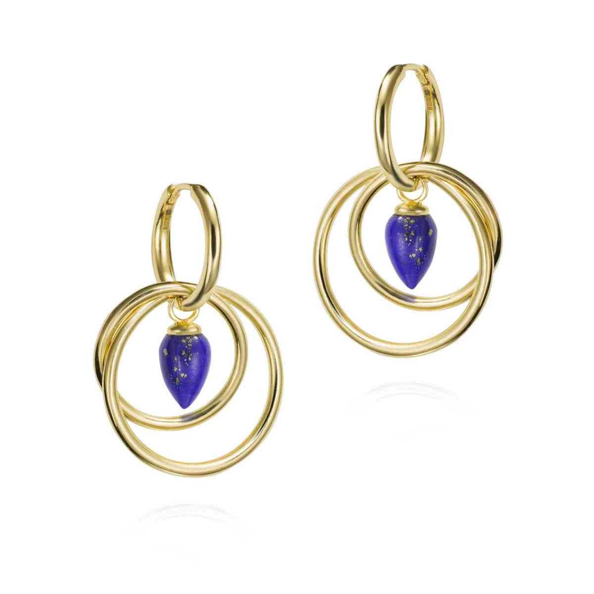 Pendientes PENDULUM de Plata. Baño de Oro 18k