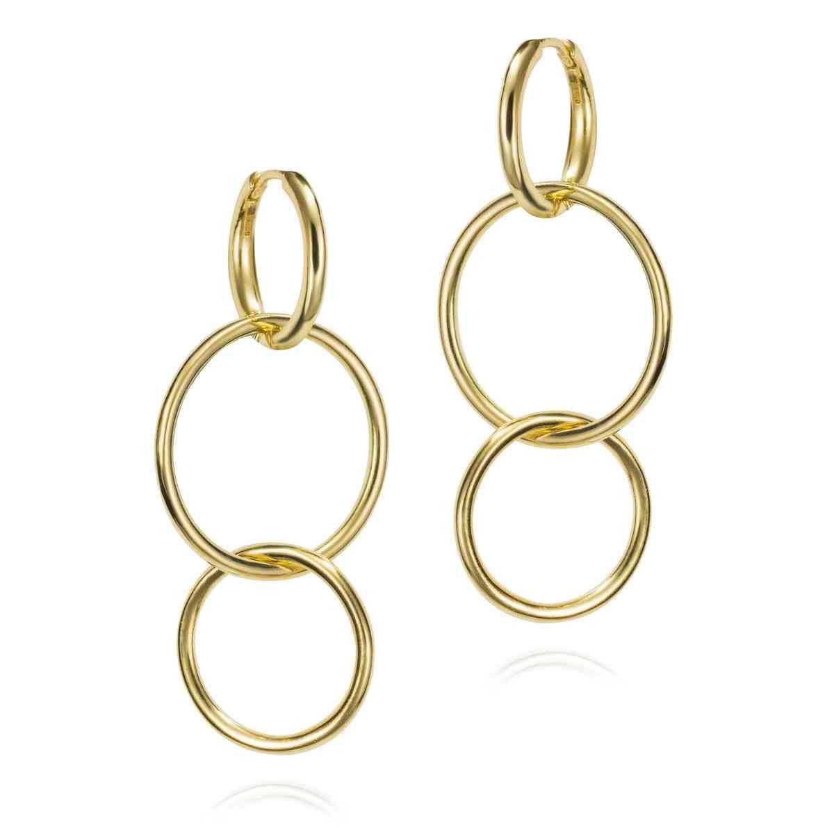 Pendientes PENDULUM de Plata. Baño de Oro 18k