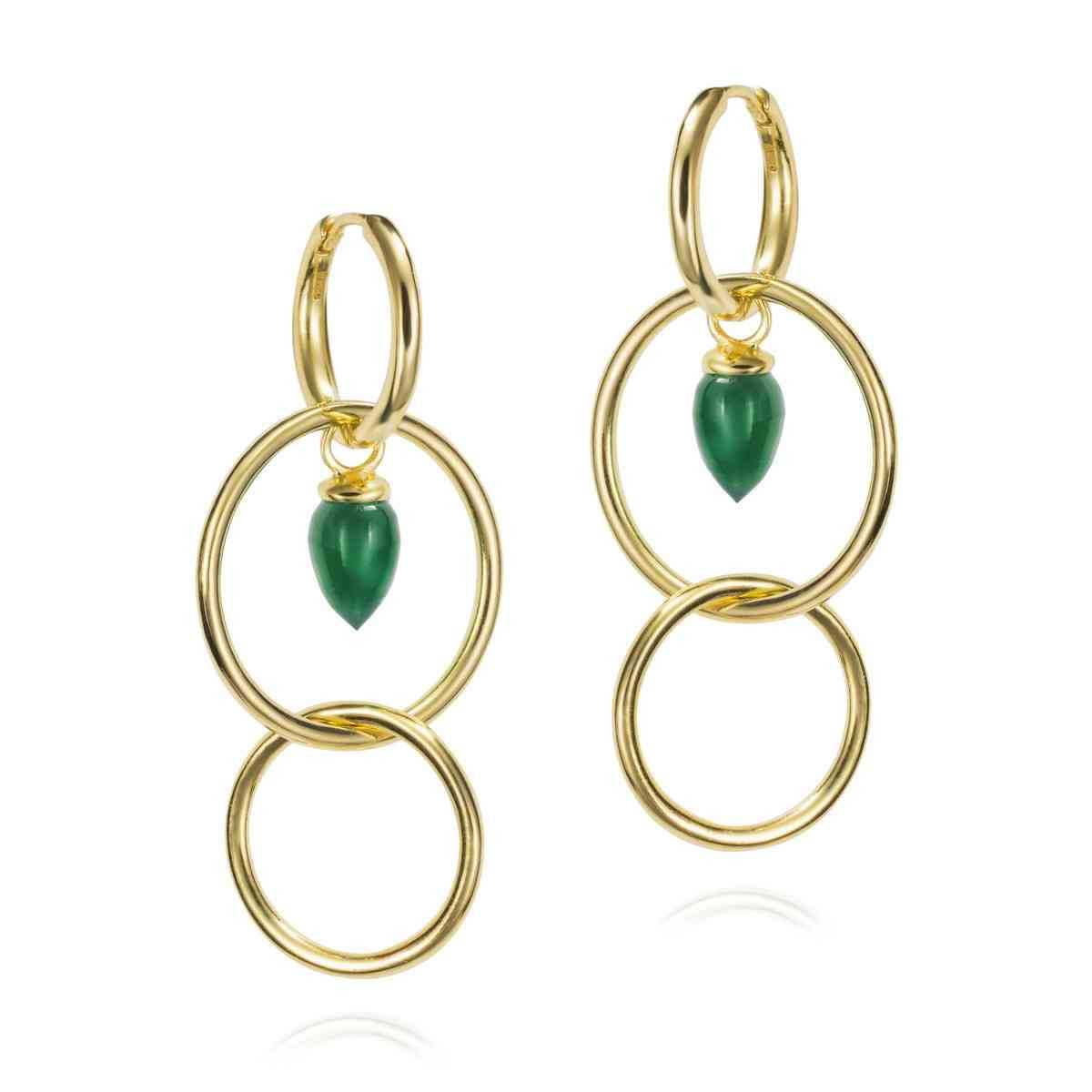 Pendientes PENDULUM de Plata. Baño de Oro 18k