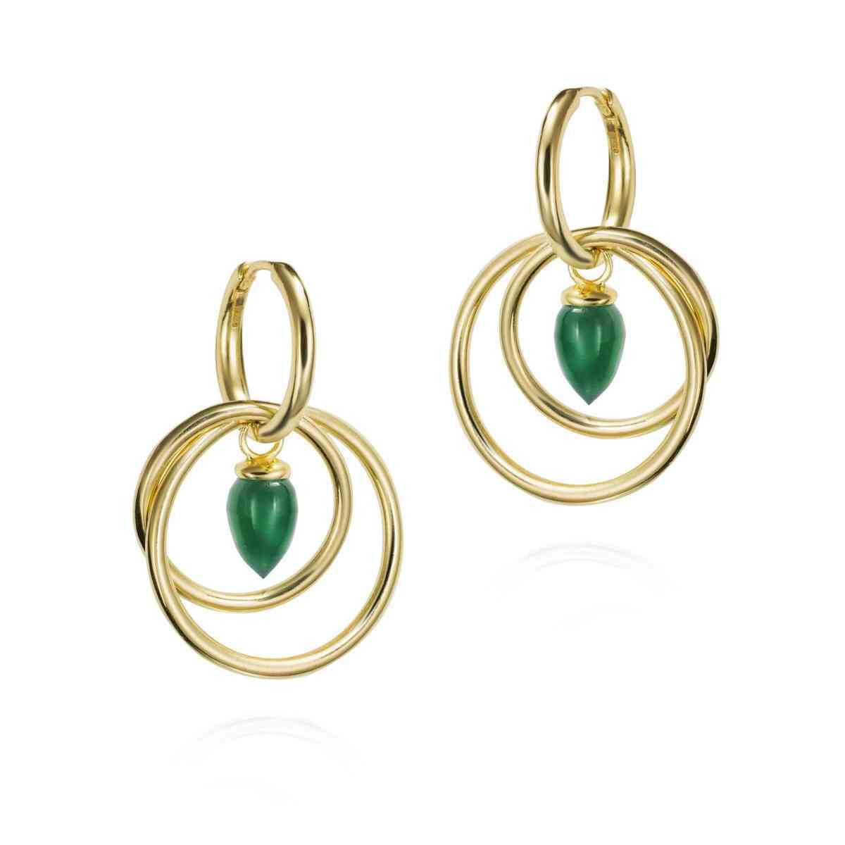 Pendientes PENDULUM de Plata. Baño de Oro 18k