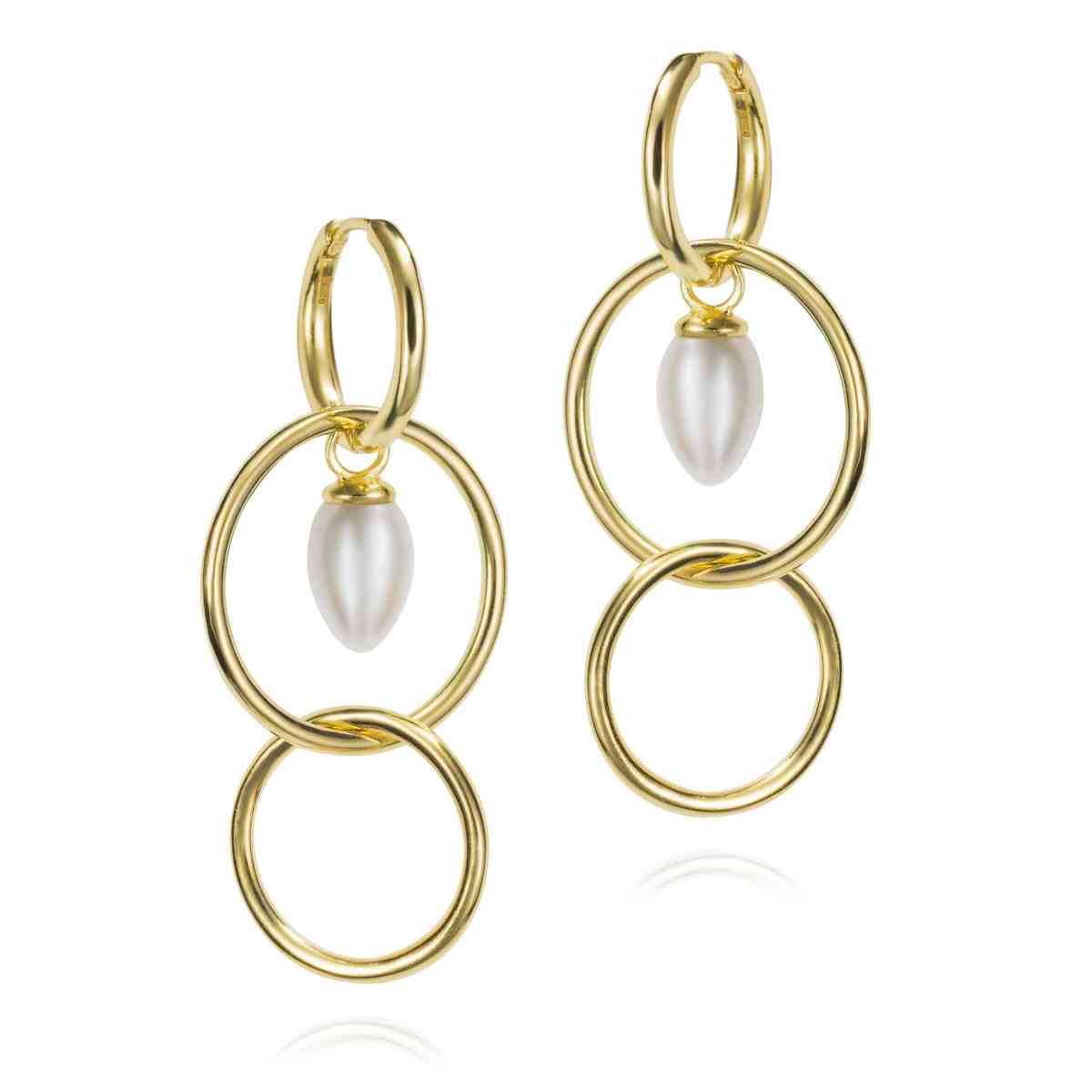 Pendientes PENDULUM de Plata. Baño de Oro 18k
