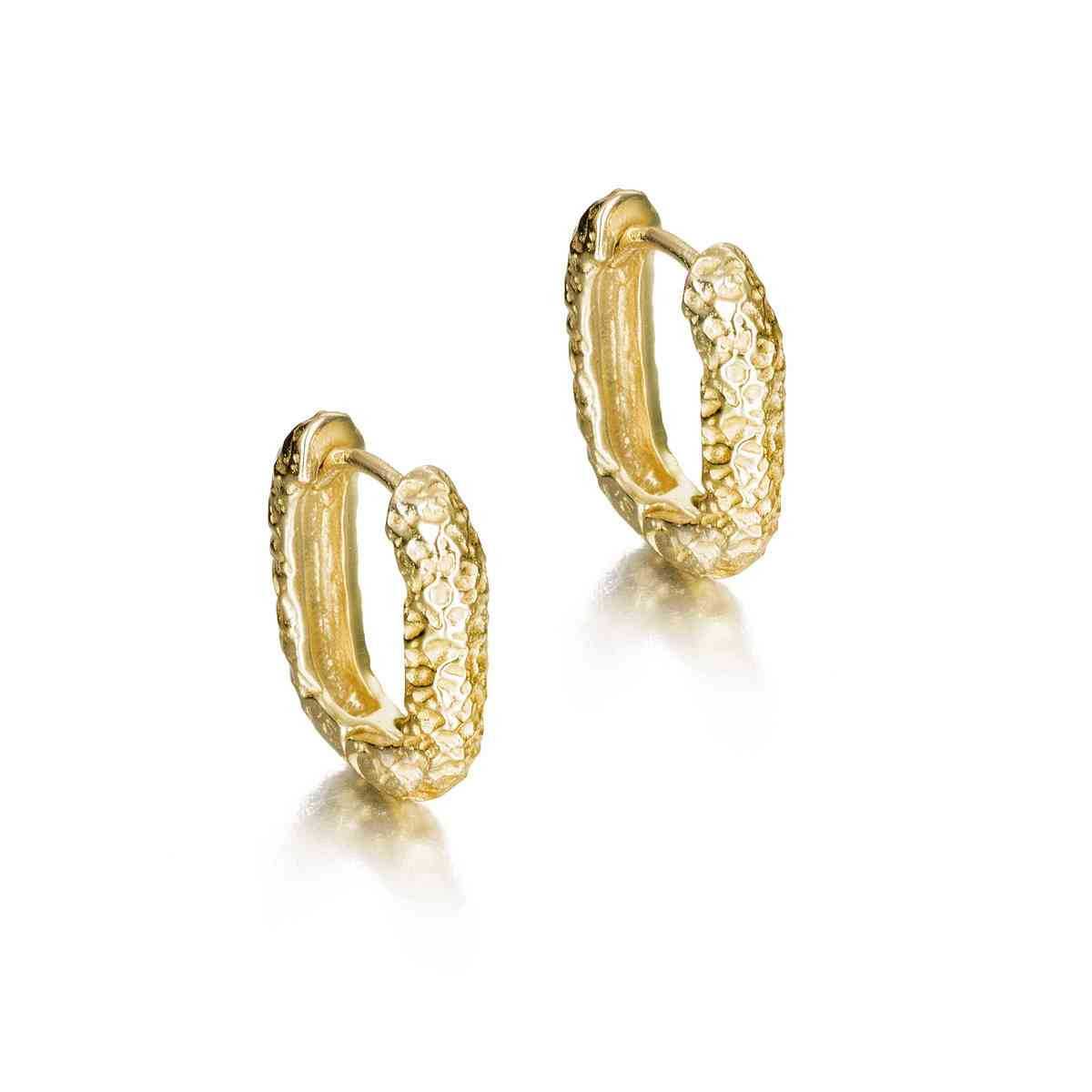 Pendientes LAVA de Plata. Baño de Oro 18k