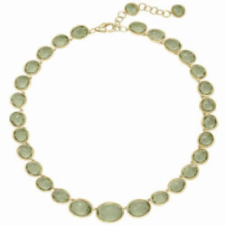 Green Amethyst Necklace in Sterling Silver with 18k Gold Vermeil