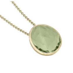 SHADE pendant with green amethyst in Silver. 18 k Gold vermeil.