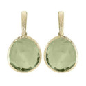 Pendientes SHADE con amatista verde de Plata. Baño de Oro de 18k.