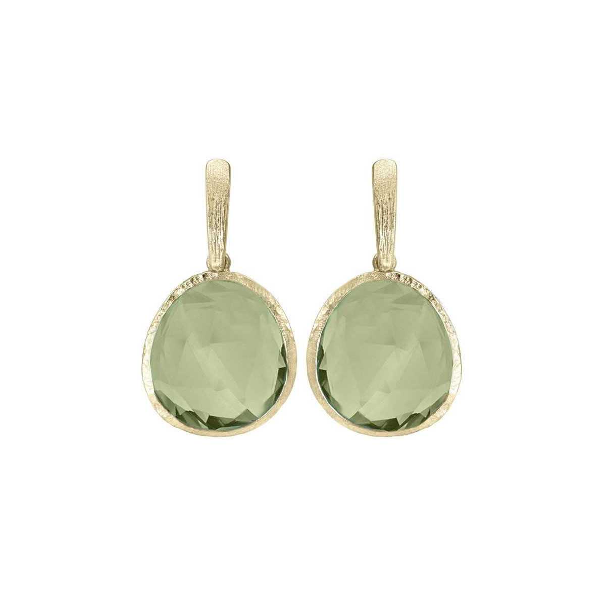 Pendientes SHADE con amatista verde de Plata. Baño de Oro de 18k.
