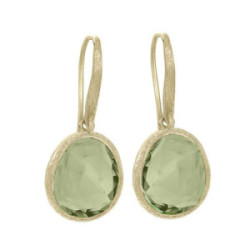 Pendientes SHADE con amatista verde de Plata. Baño de Oro de 18k.