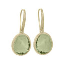 Pendientes SHADE con amatista verde de Plata. Baño de Oro de 18k.