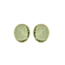Pendientes SHADE con amatista verde de Plata. Baño de Oro de 18k.