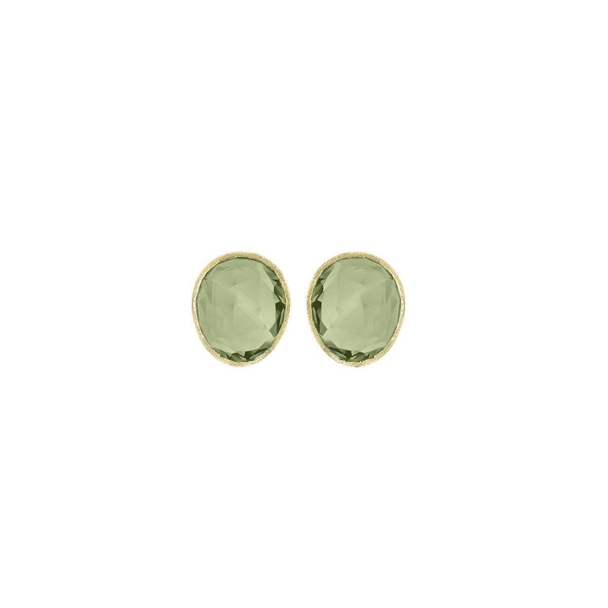 Pendientes SHADE con amatista verde de Plata. Baño de Oro de 18k.