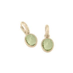 SHADE earrings with green amethyst in Silver. 18 k Gold vermeil.